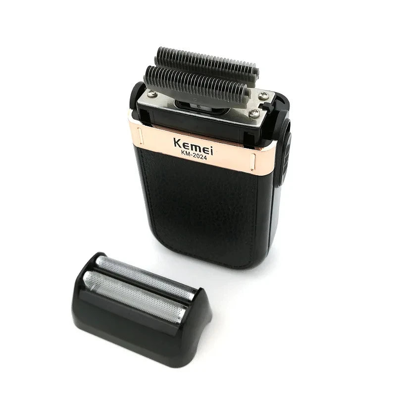 Kemei KM-2024 USB Charging Electric Shaver Additional Cutter Head Reciprocating Twin Blade Razor Shaver Beard Trimmer